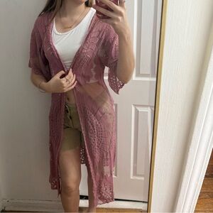 Marshalls Pink Lace Kimono